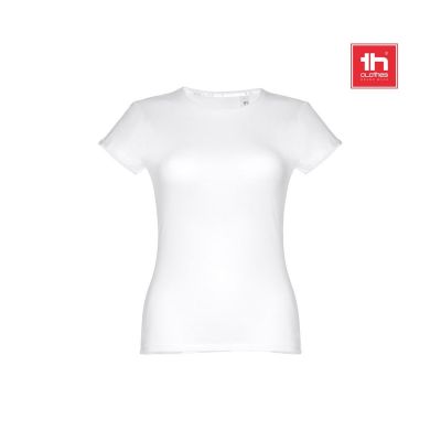 THC SOFIA WH - T-shirt femme en coton ceinturé. Couleur blanche
