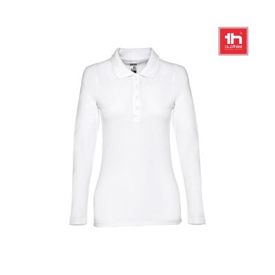 THC BERN WOMEN WH - Polo à manches longues pour femmes en coton cardé