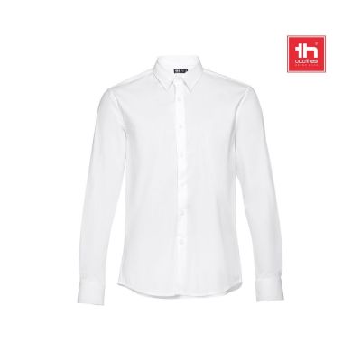 THC PARIS WH - Chemise en popeline à manches longues pour hommes.Couleur blanche