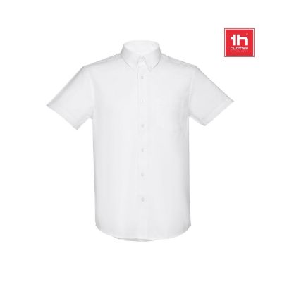 THC LONDON WH - Chemise oxford à manches courtes pour homme. Couleur blanche