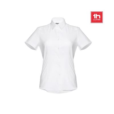 THC LONDON WOMEN WH - Chemise oxford à manches courtes pour femmes. Couleur blanche