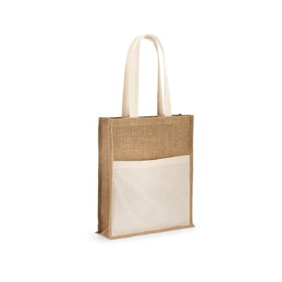 BRAGA - Sac en jute (240 g/m²) avec pochette 100% coton (140 gm²)