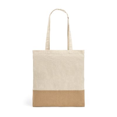MERCAT - Sac 100% coton (160 g/m²) avec détails en imitation jute