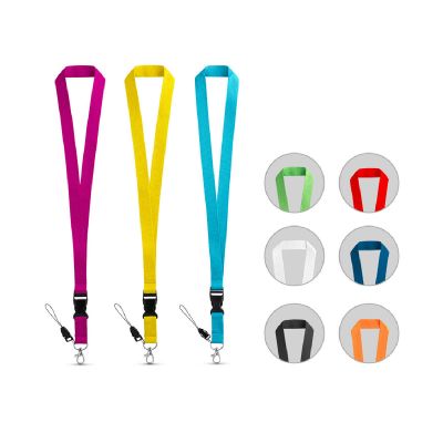 ANQUETIL - Tour de cou en polyester avec mousqueton en métal