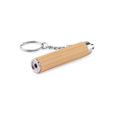 RACHEL - Porte-clés en bambou et ABS avec lampe torche LED