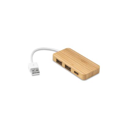 MOSER - HUB avec 2 ports USB-A et 1 USB-C en bambou
