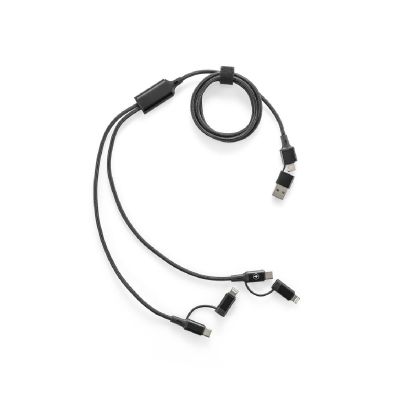 BERTOZZI - Câble USB ultra rapide 6 en 1 en aluminium recyclé (20 %) et PET recyclé (4 %)