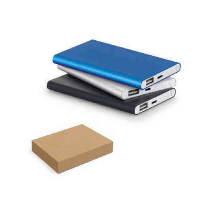 MARCET - Power bank Slim de 4 000 mAh en ABS recyclé (70 % rABS) et aluminium recyclé (30 % rAL)