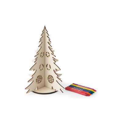 PINERY - Arbre de Noël en bois pliable à colorier
