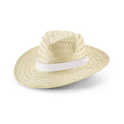 EDWARD RIB - Chapeau en paille naturelle avec ruban sublimé