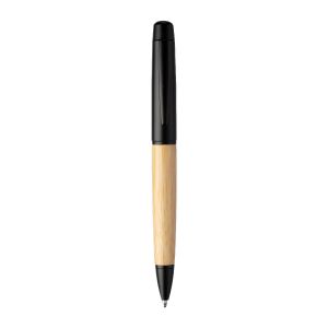 ANKE - Stylo bille twist en acier inoxydable et bambou 