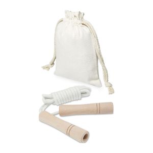 DENISE -Corde à sauter en bois dans une pochette en coton