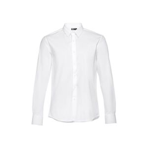 THC PARIS WH - Chemise en popeline à manches longues pour hommes.Couleur blanche