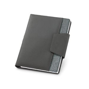 RUSSEL - Couverture en PU et tissu polyester avec bloc-notes A5 avec pages unies
