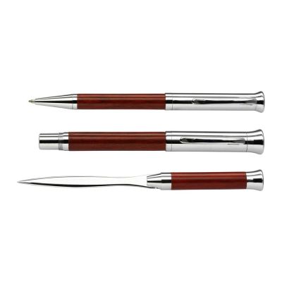 PAULETTE - Parure stylo bille, plume et coupe-papier 