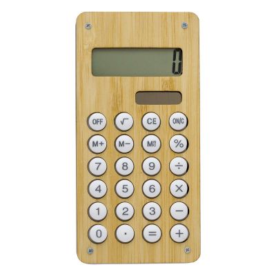 THOMAS - Calculatrice de poche en bambou 