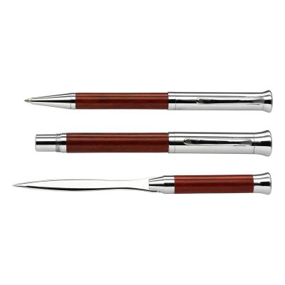 PAULETTE - Parure stylo bille, plume et coupe-papier 