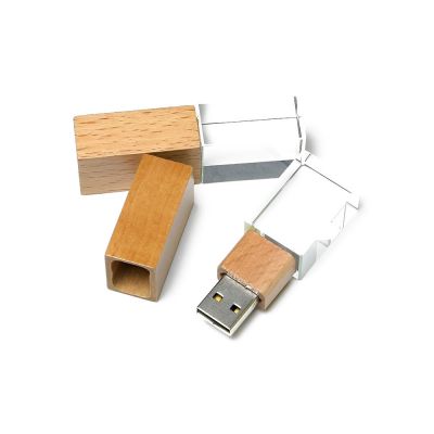 CRYSTAL WOOD - Clé USB verre et bois