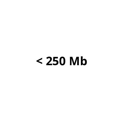 < 250Mb