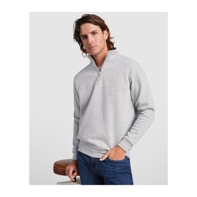 NASHVILLE - Sweat avec demi zip ton sur ton et col montant