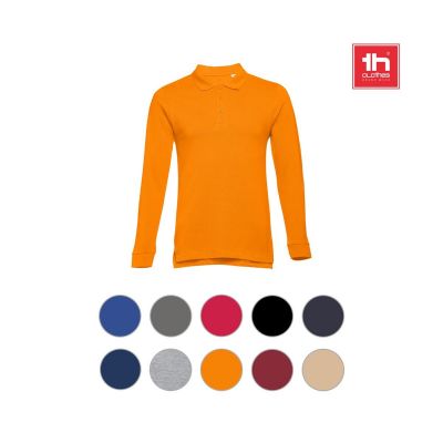 THC BERN - Polo à manches longues en coton cardé pour hommes