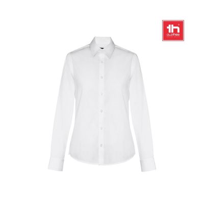 THC PARIS WOMEN WH - Chemise en popeline à manches longues pour femmes. Couleur blanche