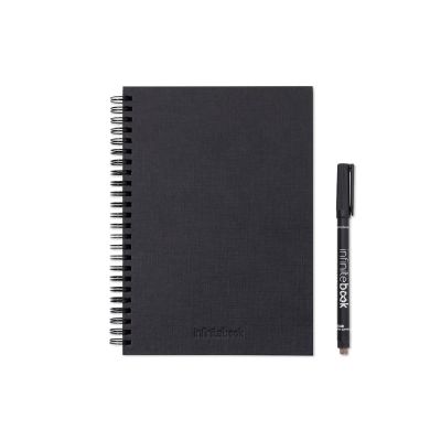 STARTER KIT INFINITEBOOK A5 PLANNER TEXTURE - Kit comprenant un « Infinitebook » à couverture rigide, 1 kit de nettoyage, 1 marqueur et 1 porte-stylo à bille