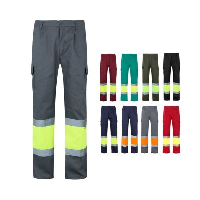 VL ATHENA - Pantalon bicolore en sergé (210g/m²), doublé, multi-poches, en coton (20%) et polyester (80%)