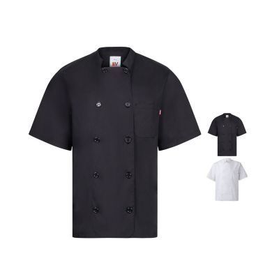 VL DURGA - Veste de cuisine à manches courtes en popeline (110g/m²), en coton (35%) et polyester (65%)