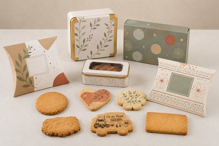 Biscuits personnalisés comparés par formes et emballages