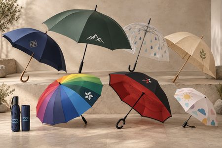 Parapluies personnalisés de différents modèles, couleurs et formats