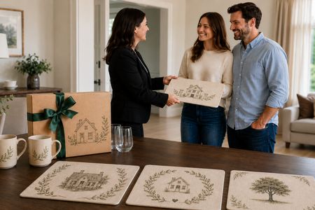 Sets de table personnalisés dans un cadeau de bienvenue pour une nouvelle maison