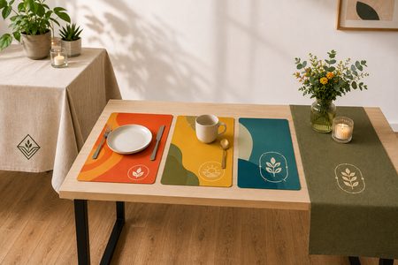 Sets de table personnalisés en comparaison de formats