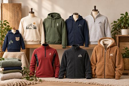 Sweats zippés personnalisés dans différents modèles, tailles et matières