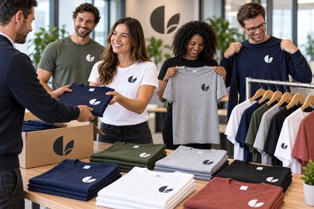 T-shirts personnalisés avec logo d’entreprise offerts aux employés